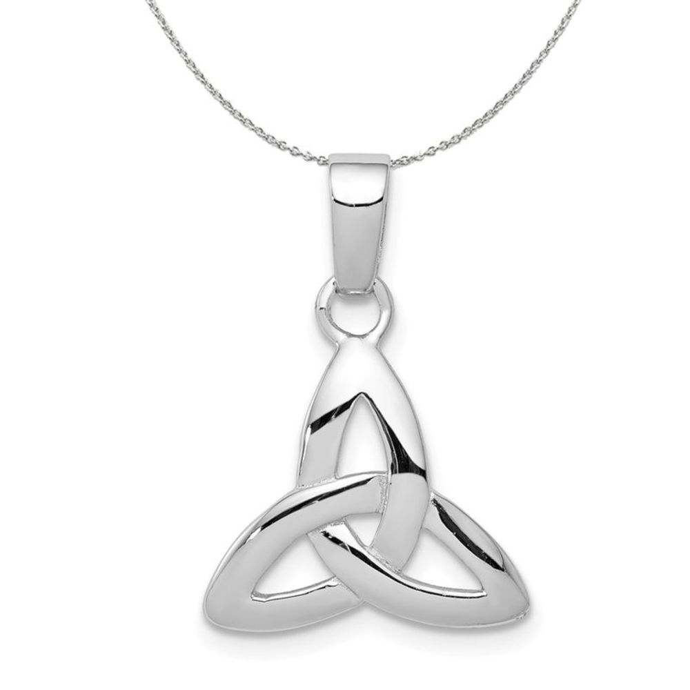 Sterling Silver 16mm Trinity Symbol Necklace - 18 Inch